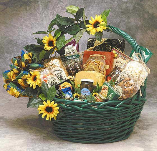 Sunflower Treats Deluxe Savory & Sweet Gourmet Gift Basket by GBDS