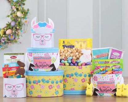 You Are Awesome! Llama & Floral Sweet Treats Easter Gift Tower