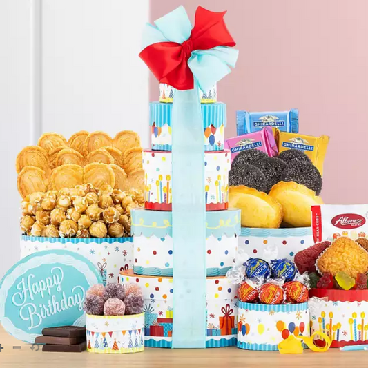 Make a Wish: Gourmet Chocolate & Sweet Treats Birthday Gift Tower