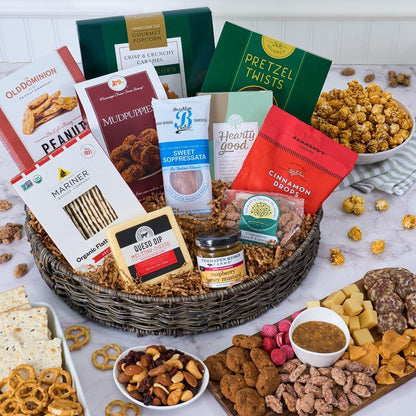 Deluxe Snacks & Chocolate: Gourmet Gift Basket