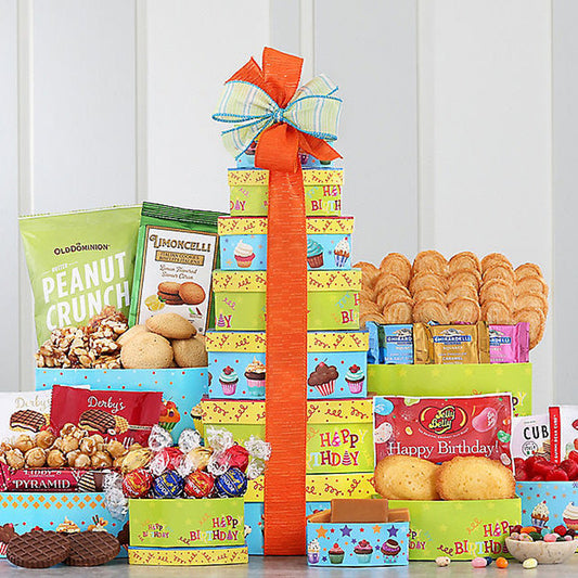 Best Wishes: Gourmet Chocolate & Sweets Birthday Gift Tower