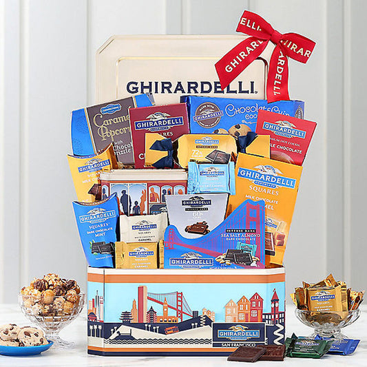 Ghirardelli Favorites: Premium Chocolate in Golden Gate Bridge Gift Basket