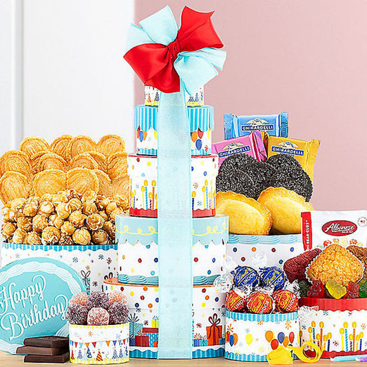 Make a Wish: Gourmet Chocolate & Sweet Treats Birthday Gift Tower