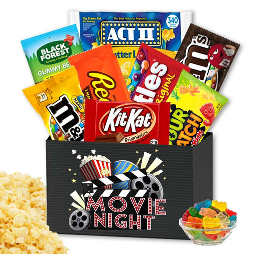 Movie Lovers Snacks: Candy & Popcorn Care Package Gift Box by GBDS